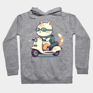 Cat riding scooter Hoodie